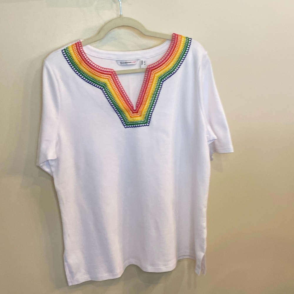 Women’s Jersey Knit Top with Embroidery Detail